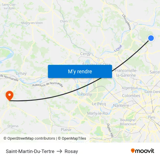 Saint-Martin-Du-Tertre to Rosay map