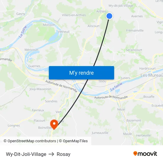 Wy-Dit-Joli-Village to Rosay map