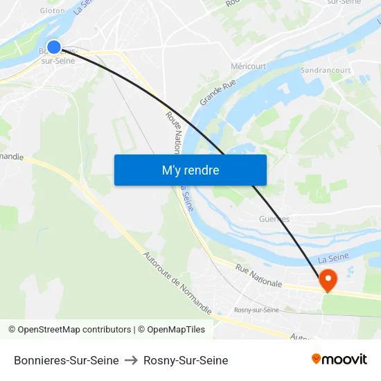 Bonnieres-Sur-Seine to Rosny-Sur-Seine map