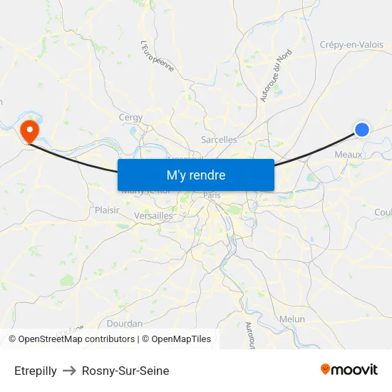 Etrepilly to Rosny-Sur-Seine map