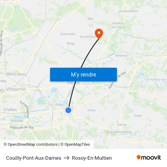 Couilly-Pont-Aux-Dames to Rosoy-En-Multien map