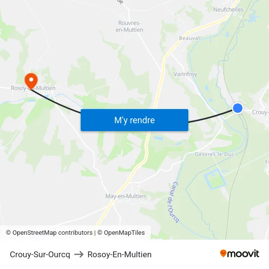 Crouy-Sur-Ourcq to Rosoy-En-Multien map