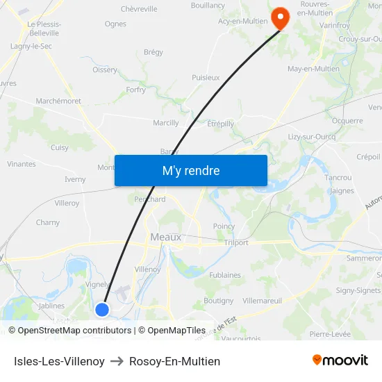 Isles-Les-Villenoy to Rosoy-En-Multien map