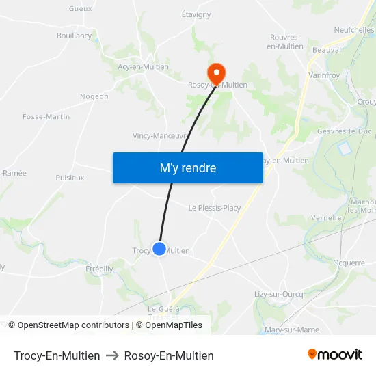 Trocy-En-Multien to Rosoy-En-Multien map