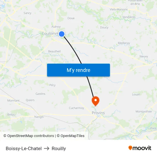 Boissy-Le-Chatel to Rouilly map