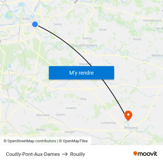 Couilly-Pont-Aux-Dames to Rouilly map