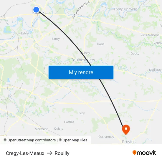 Cregy-Les-Meaux to Rouilly map