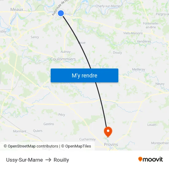 Ussy-Sur-Marne to Rouilly map