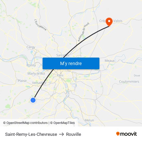 Saint-Remy-Les-Chevreuse to Rouville map