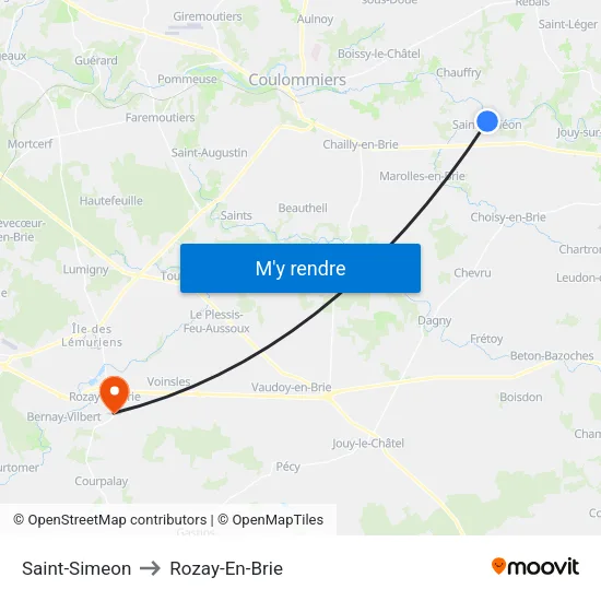 Saint-Simeon to Rozay-En-Brie map