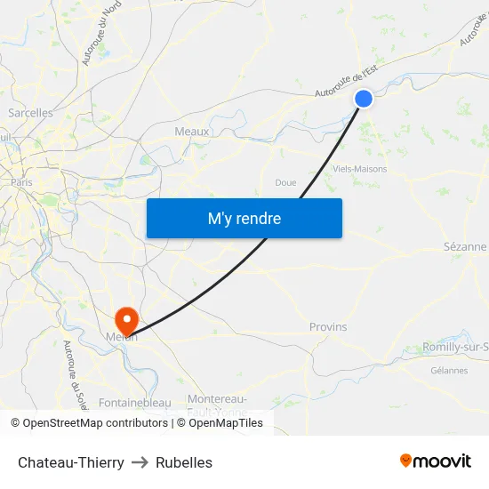 Chateau-Thierry to Rubelles map
