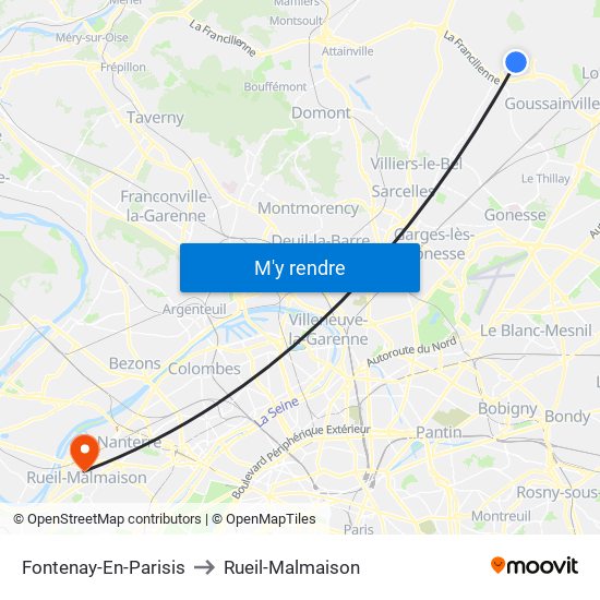 Fontenay-En-Parisis to Rueil-Malmaison map