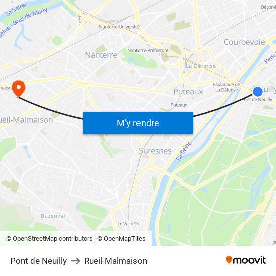 Pont de Neuilly to Rueil-Malmaison map