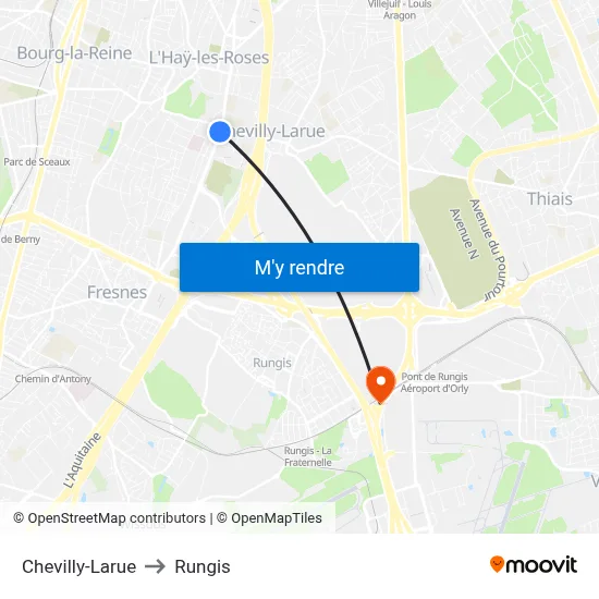 Chevilly-Larue to Rungis map