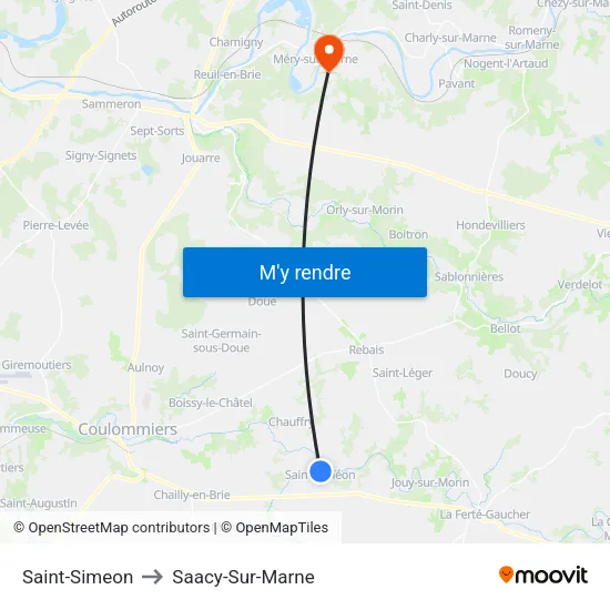 Saint-Simeon to Saacy-Sur-Marne map