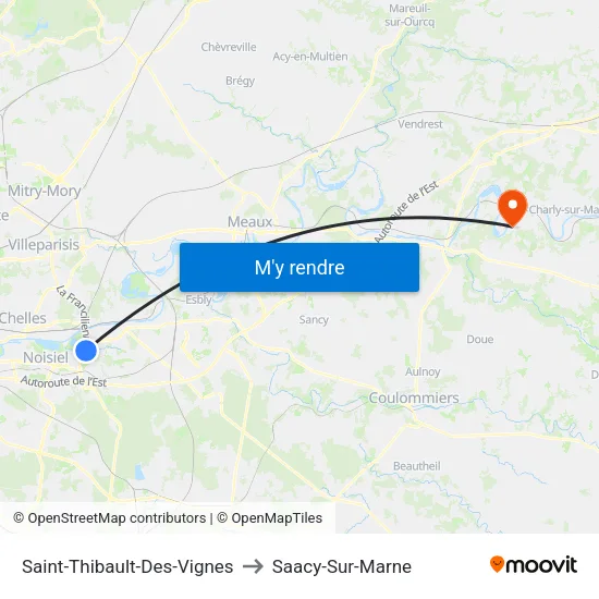 Saint-Thibault-Des-Vignes to Saacy-Sur-Marne map