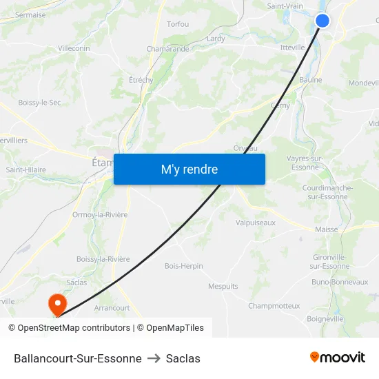 Ballancourt-Sur-Essonne to Saclas map
