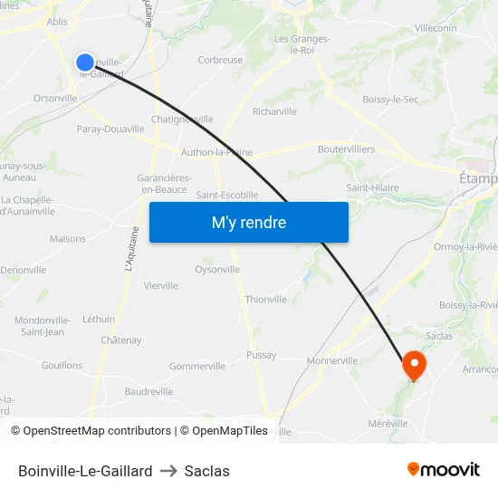 Boinville-Le-Gaillard to Saclas map