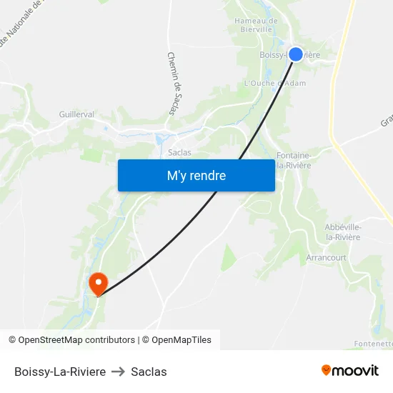 Boissy-La-Riviere to Saclas map