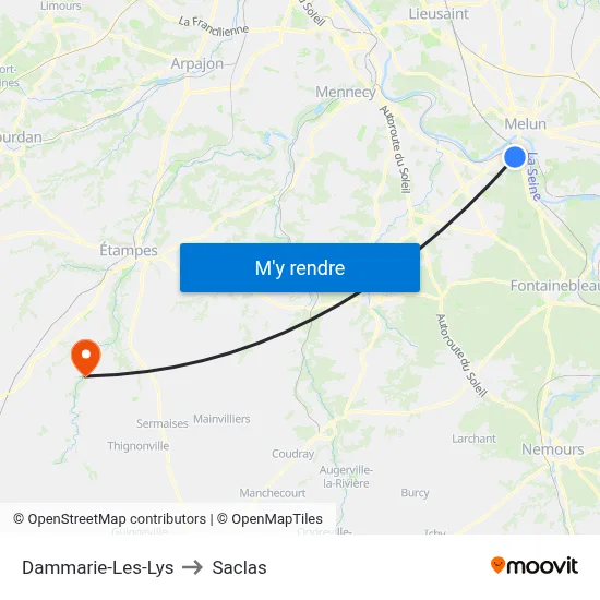 Dammarie-Les-Lys to Saclas map