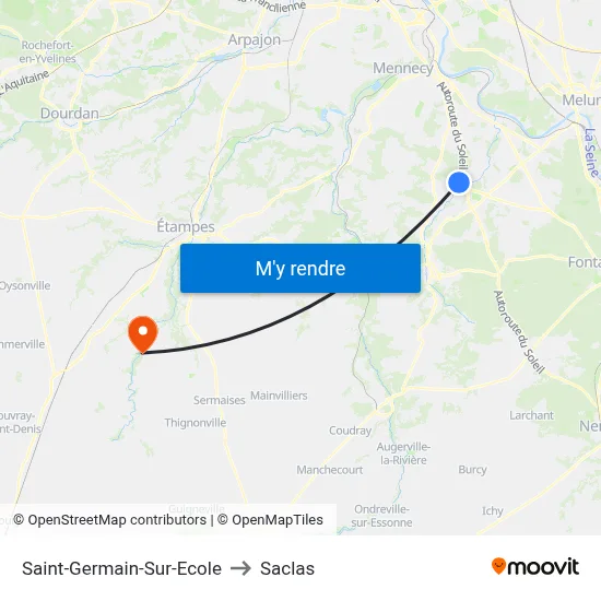 Saint-Germain-Sur-Ecole to Saclas map