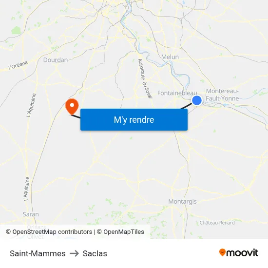 Saint-Mammes to Saclas map