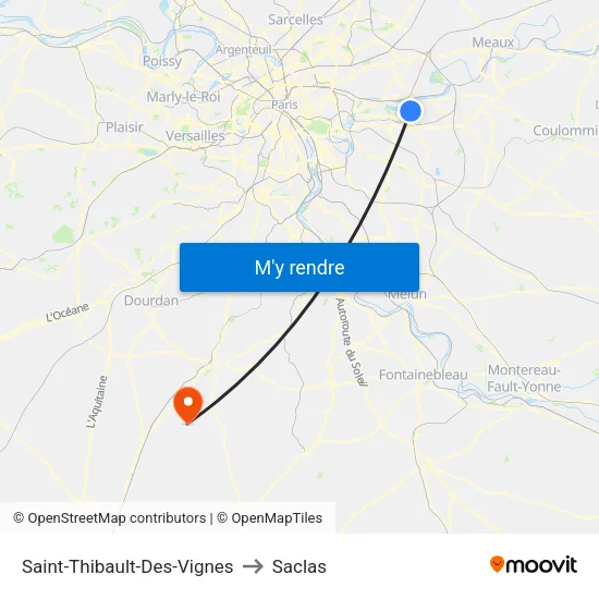 Saint-Thibault-Des-Vignes to Saclas map
