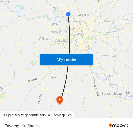 Taverny to Saclas map