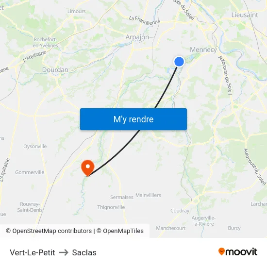 Vert-Le-Petit to Saclas map