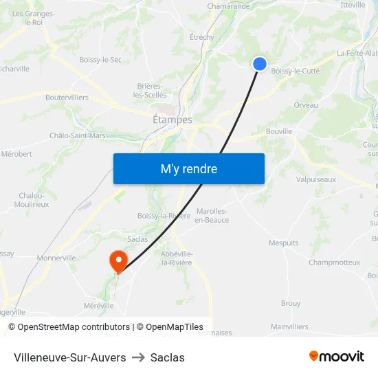 Villeneuve-Sur-Auvers to Saclas map