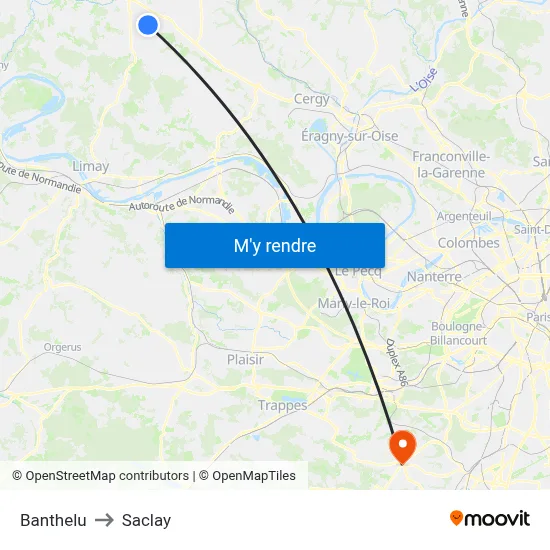 Banthelu to Saclay map