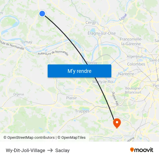 Wy-Dit-Joli-Village to Saclay map