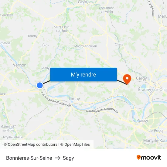 Bonnieres-Sur-Seine to Sagy map