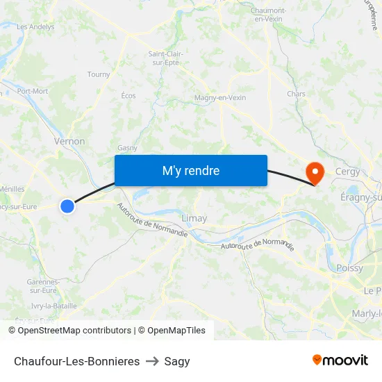 Chaufour-Les-Bonnieres to Sagy map