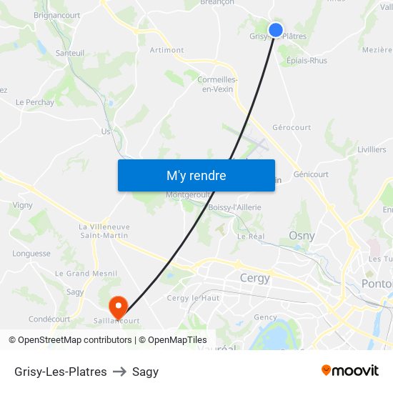 Grisy-Les-Platres to Sagy map