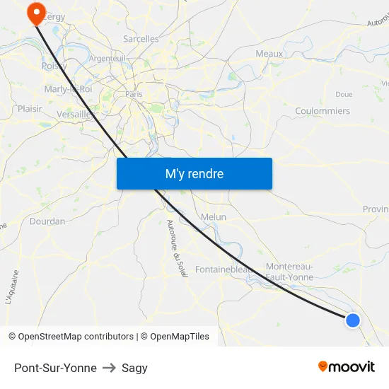 Pont-Sur-Yonne to Sagy map