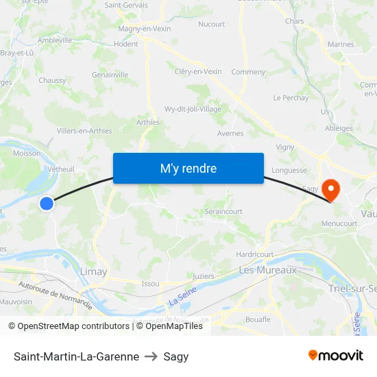 Saint-Martin-La-Garenne to Sagy map
