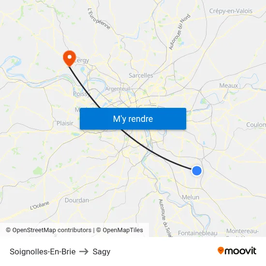 Soignolles-En-Brie to Sagy map