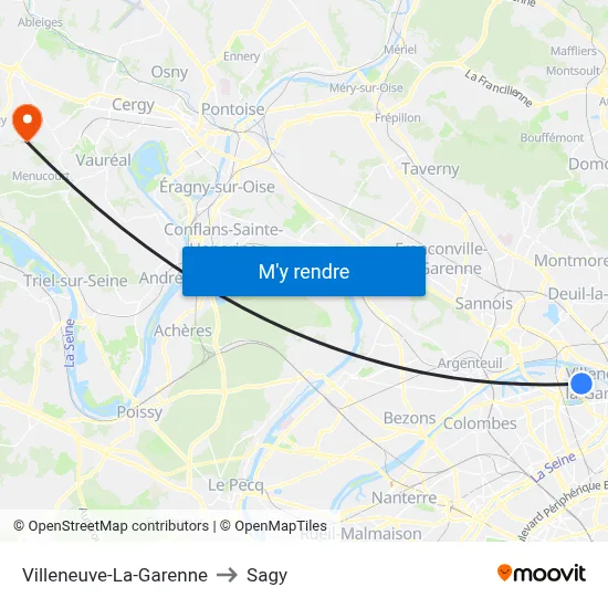 Villeneuve-La-Garenne to Sagy map