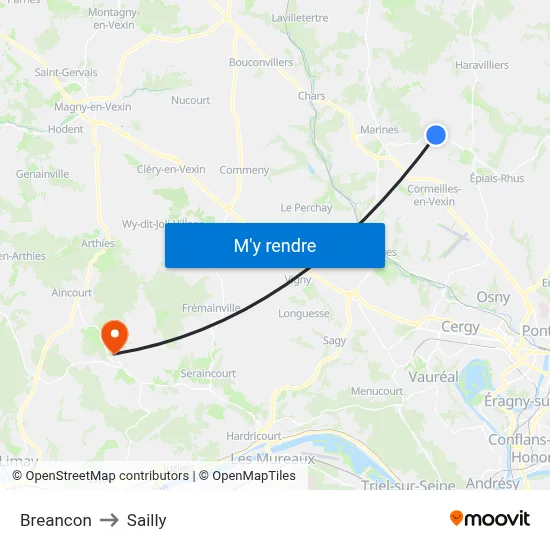 Breancon to Sailly map