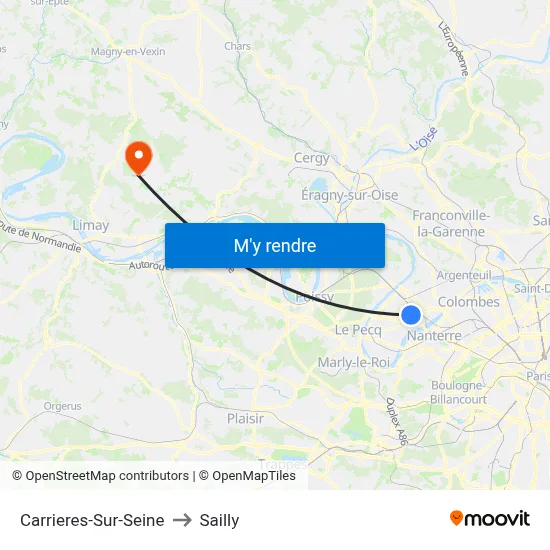Carrieres-Sur-Seine to Sailly map