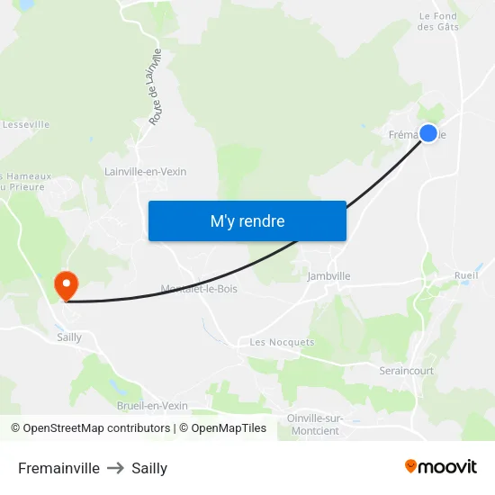 Fremainville to Sailly map