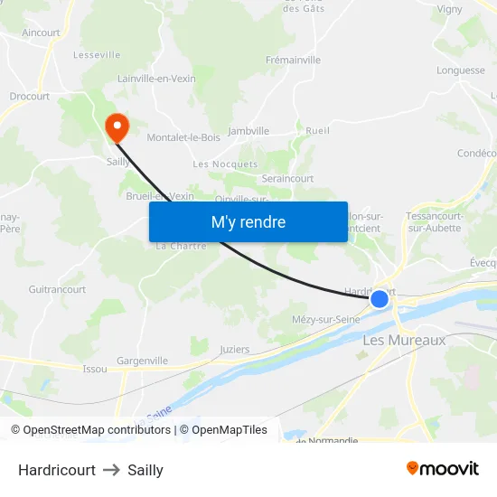Hardricourt to Sailly map