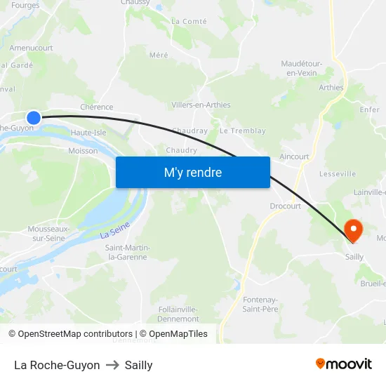 La Roche-Guyon to Sailly map