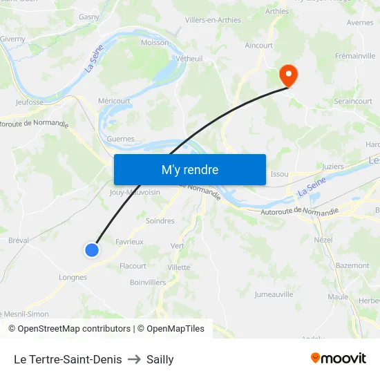 Le Tertre-Saint-Denis to Sailly map