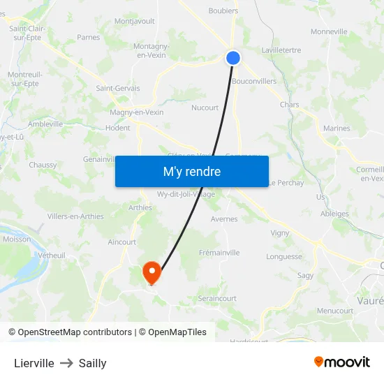 Lierville to Sailly map
