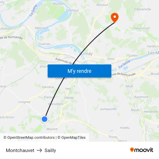 Montchauvet to Sailly map