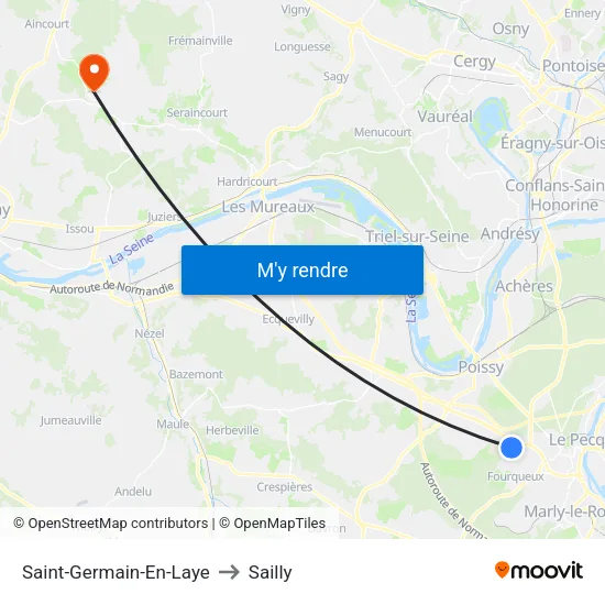 Saint-Germain-En-Laye to Sailly map