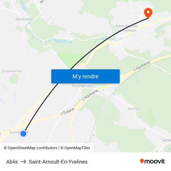 Ablis to Saint-Arnoult-En-Yvelines map