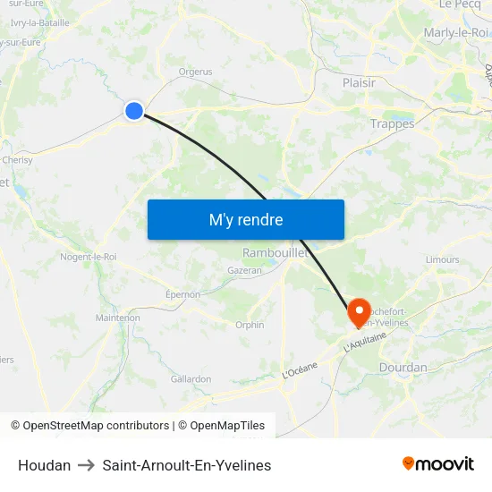 Houdan to Saint-Arnoult-En-Yvelines map